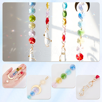 AHADEMAKER 4Pcs Sun Catcher Pendant Decorations HJEW-GA0001-20-1