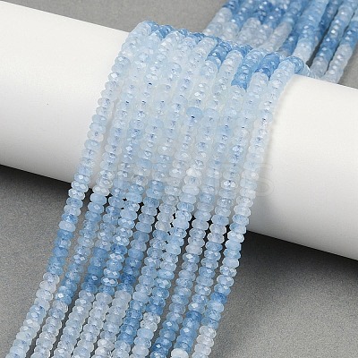 Natural Aquamarine Beads Strands LS-G-P553-F10-02-1