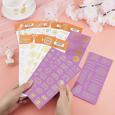 Glitter Self Adhesive Waterproof Hot Stamping Stickers DIY-PH0001-95-1