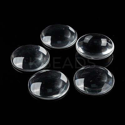 Transparent Glass Cabochons LS-GGLA-R026-45mm-1
