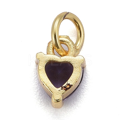 Brass Micro Pave Cubic Zirconia Charms X-KK-P192-08-G03-1