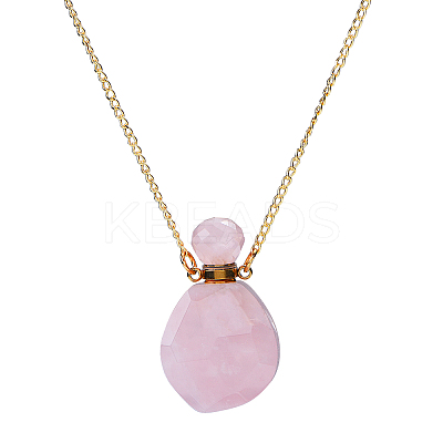 Faceted Natural Gemstone Openable Perfume Bottle Pendants G-CJ0001-36A-1