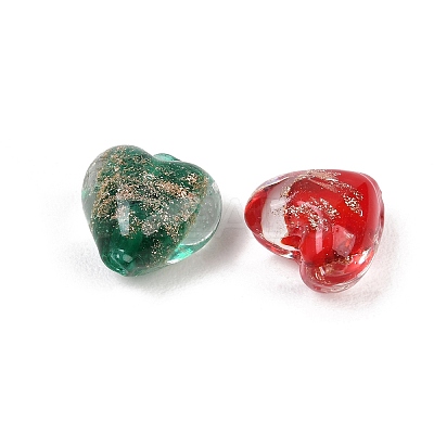 Handmade Gold Sand Lampwork Beads LAMP-T030-02M-1