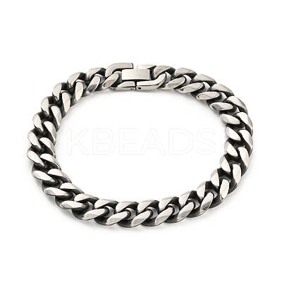 Non-Tarnish 201 Stainless Steel Curb Chain Bracelets BJEW-D030-03P-1