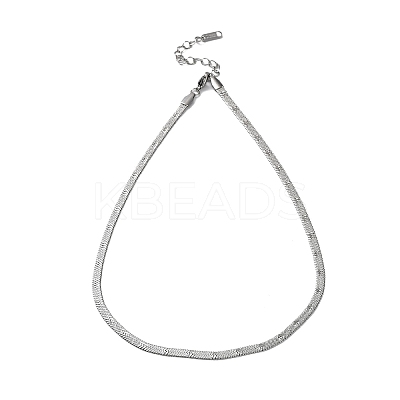 Non-Tarnish 304 Stainless Steel Herringbone Chain Necklace NJEW-D045-05P-1