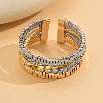 Two Tone Zinc Alloy 3-Strand Cuff Bangles WG02E92-01-1