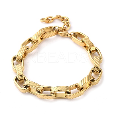 304 Stainless Steel Box Chain Bracelet STAS-Z055-06G-1