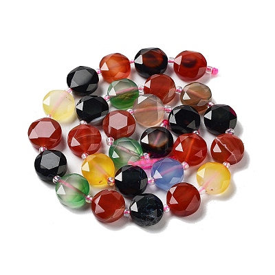 Natural Multi-Color Agate Beads Strands G-NH0004-002B-1