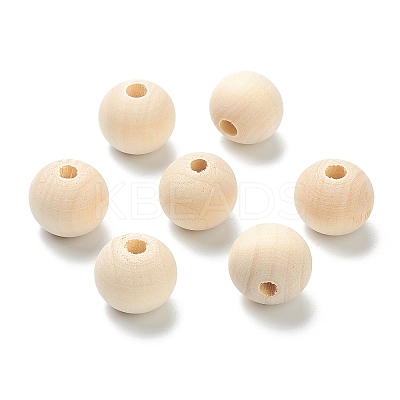 Natural Unfinished Wood Beads LS-WOOD-XCP0001-19F-1