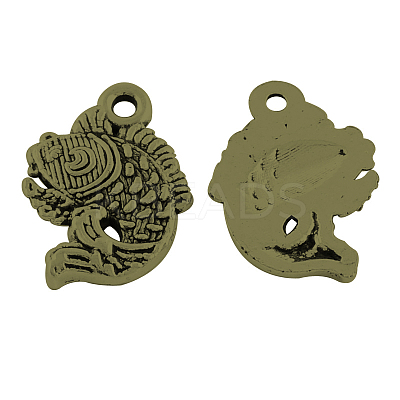 Tibetan Style Alloy Fish Pendants TIBEP-5297-AB-FF-1