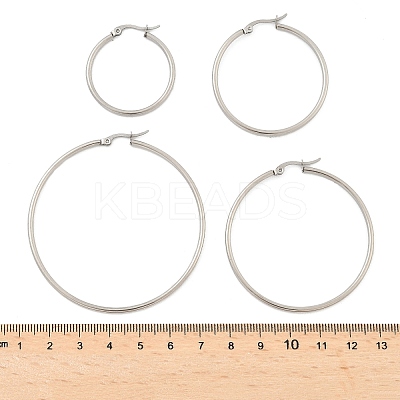Non-Tarnish 304 Stainless Steel Hoop Earrings for Women EJEW-X0015-02P-02-1