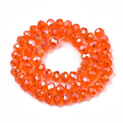 Electroplate Glass Beads Strands EGLA-A034-T10mm-B22-1