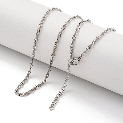 Non-Tarnish 304 Stainless Steel Wheat Chain Necklaces LS-NJEW-R266-02P-1