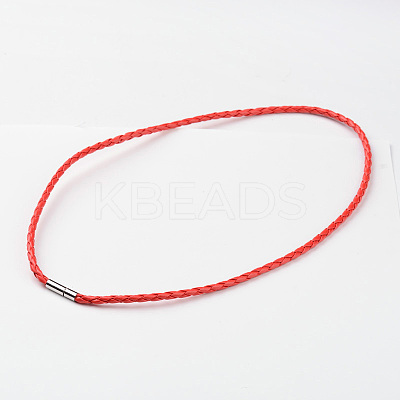 Braided Imitation Leather Cord Wrap Bracelets BJEW-L566-02B-1
