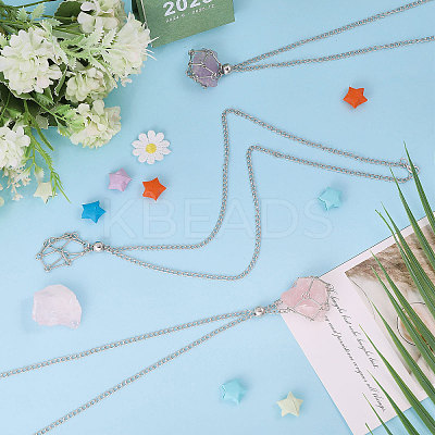 3Pcs 301 Stainless Steel Cable Chains Macrame Pouch Empty Stone Holder for Pendant Necklaces Making MAK-CA0001-18P-1