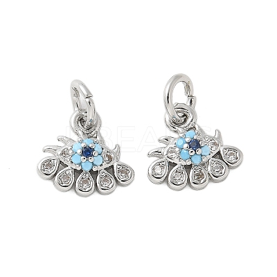 Brass Micro Pave Cubic Zirconia Charms KK-U056-46P-1