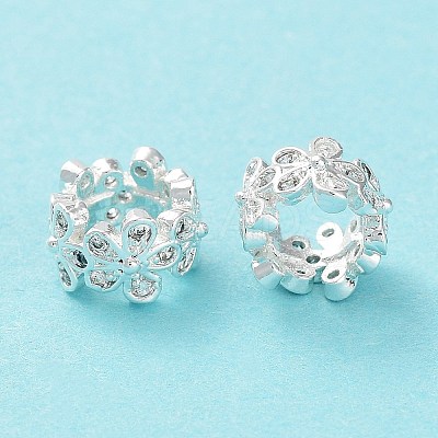 Sakura Cherry Blossom Flower European Beads KK-B078-05S-1