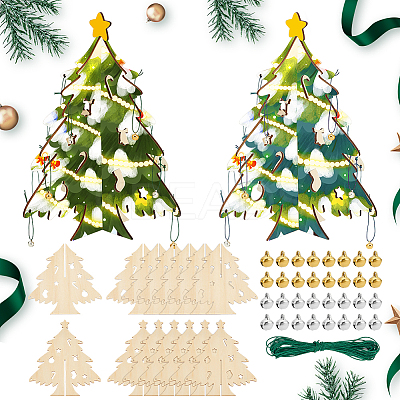 DIY Christmas Tree Pendant Decoration Kits DIY-WR0004-35-1