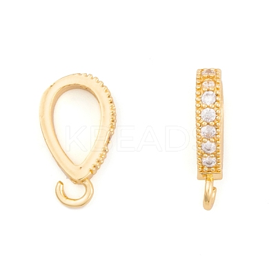 Ion Plating(IP) Brass Micro Pave Clear Cubic Zirconia Pendants KK-O146-04G-1