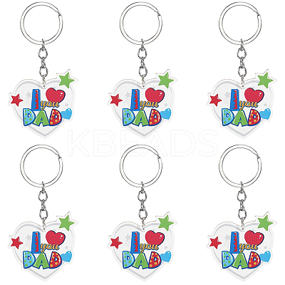 6Pcs Blue Beard Keychain: Perfect Gift for Father's Day AJEW-SP0001-39-1