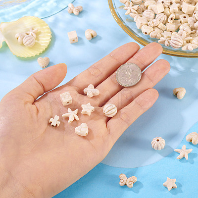 140Pcs 7 Styles Synthetic Howlite Beads G-TA0002-66-1