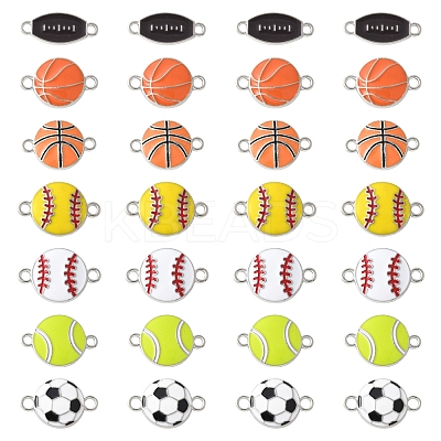 28Pcs 7 Styles Alloy Enamel Connector Charms ENAM-FS0002-69-1