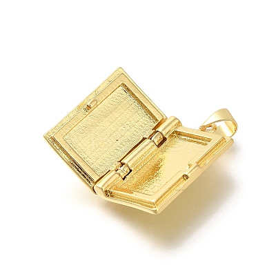 Rack Plating Brass Locket Pendants KK-Z086-49G-1