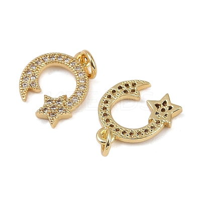 Brass Micro Pave Cubic Zirconia Charms KK-I358-058A-G-1
