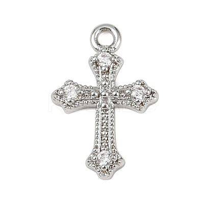 Brass Micro Pave Clear Cubic Zirconia Pendants KK-L238-13P-1