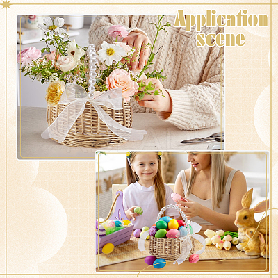 Wicker Flower Baskets with Handle DIY-WH0899-431A-1