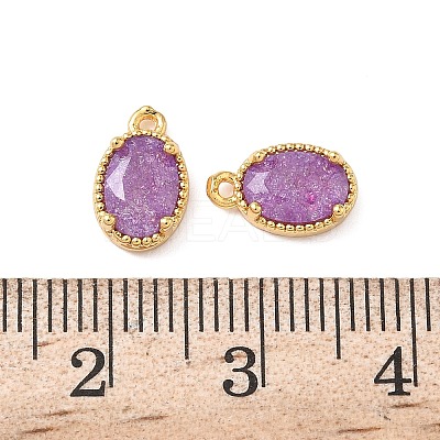 Brass Crushed Ice Cut Cubic Zirconia Pendants KK-D024-24E-G-1