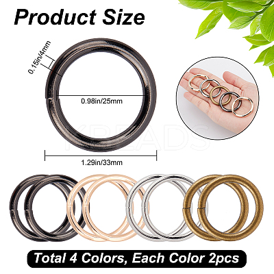 8Pcs 4 Colors Zinc Alloy Linking Rings FIND-GF0003-21-1