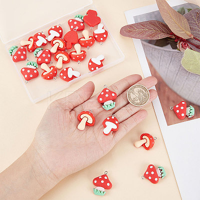 30Pcs 3 Styles Opaque Resin Pendants RESI-SC0002-39-1