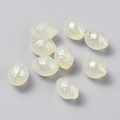 Plated Acrylic Lemon Bead OACR-CJC0009-04E-1