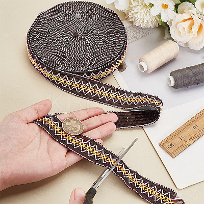 10 Yards Polyester Rhombus Ribbon for Jewelry Making OCOR-GA0002-12-1