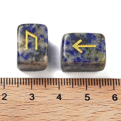 Rectangle Natural Blue Spot Jasper Rune Stones G-Z059-01K-1