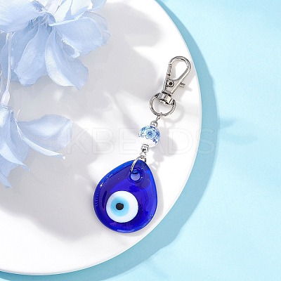 Handmade Lampwork Evil Eye Pendant Decorations HJEW-JM04143-03-1