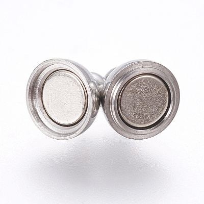 Tarnish Resistant 304 Stainless Steel Magnetic Clasps with Loops LS-STAS-K006-6mm-04C-1