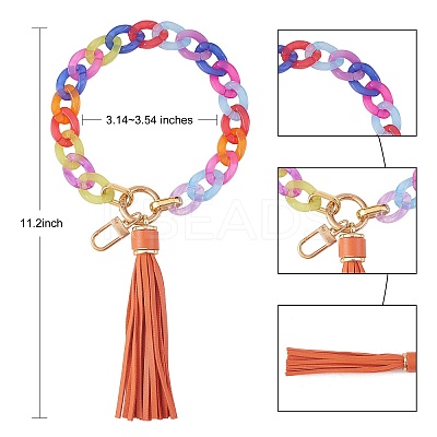 Chain Link Wristlet Keychain HJEW-SW00014-07-1