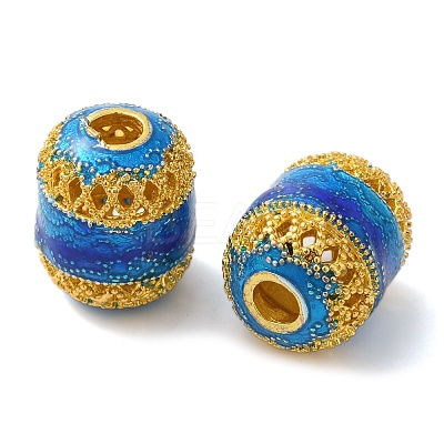Rack Plating Brass Enamel European Beads KK-P276-33G-1