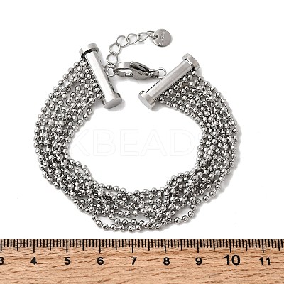 304 Stainless Steel Multi-strand Bracelets BJEW-C137-01P-1