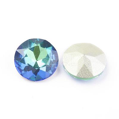 Pointed Back & Back Plated Glass Rhinestone Cabochons X-RGLA-J012-10mm-001SP-1