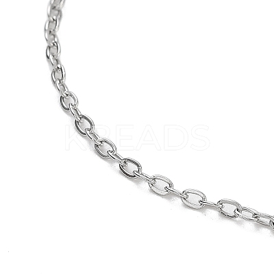 Adjustable 304 Stainless Steel Cable Chain Necklaces NJEW-K270-06P-1
