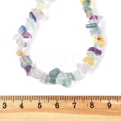 Natural Fluorite Chips Beaded Necklace NJEW-FZ00004-08-1