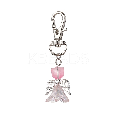 Angel Glass Pendant Decorations HJEW-JM01627-05-1