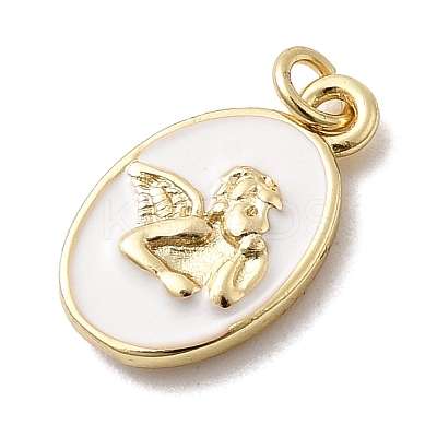 Brass Enamel Pendants KK-P338-10G-03-1
