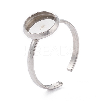 Non-Tarnish 304 Stainless Steel Cuff Rings Components STAS-F274-04A-1