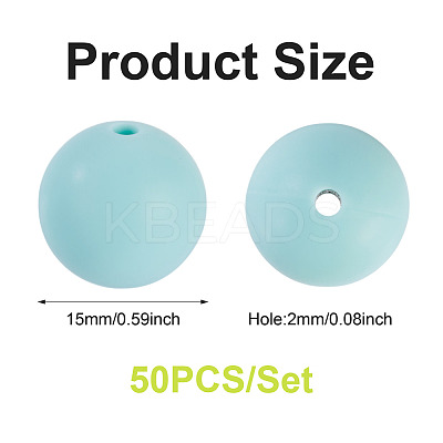 50Pcs Food Grade Eco-Friendly Silicone Beads SIL-TA0002-89J-1