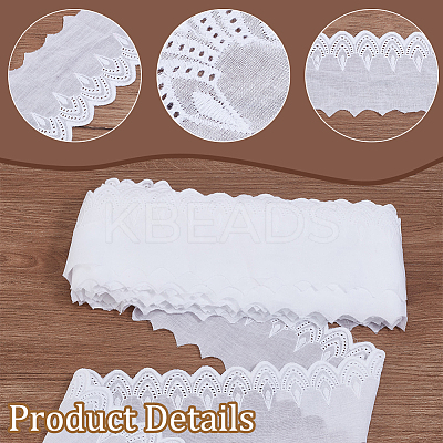 7.5 Yards Cotton Embroidered Teardrop Lace Ribbon OCOR-FG0002-17-1