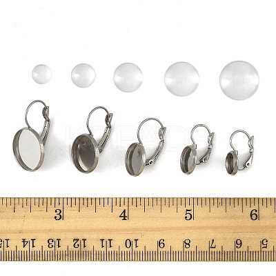 25Pcs 5 Styles 304 Stainless Steel Leverback Earring Settings STAS-FS0002-10-1